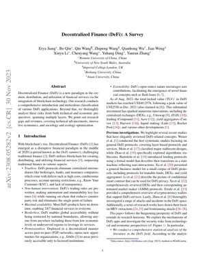 PDF Document Cover - Decentralized Finance (DeFi): A Comprehensive Survey and Analysis